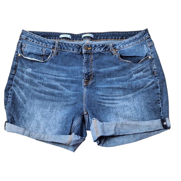 Vigoss Women 24 Medium Wash "Marley Short" Cotton Stretch Denim Shorts - Picture 1 of 6